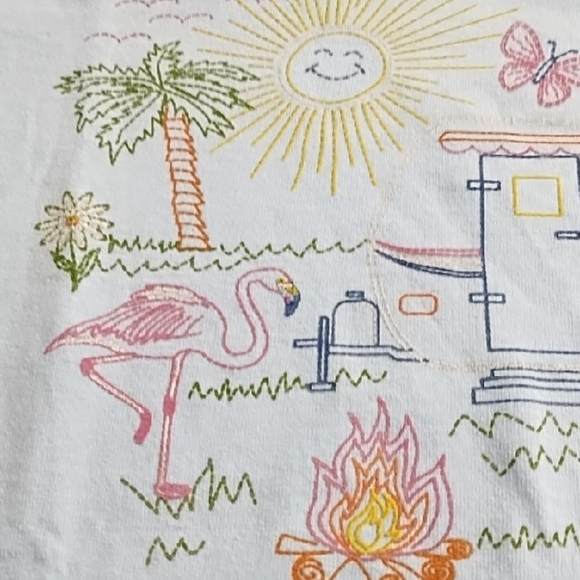 Blue Short Sleeve Tee with Retro Camper Graphic - Picture 8 of 10